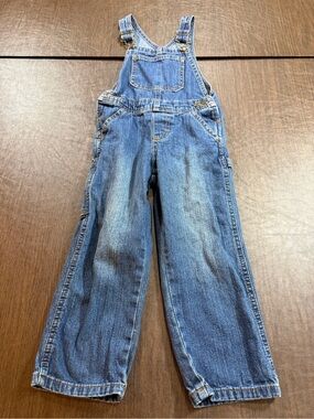 Wrangler Kids Blue Denim Overalls - Classic Adjustable Straps Sz 5T